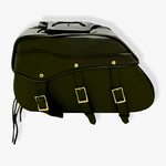 Load image into Gallery viewer, 3 Straps Large Leather Saddlebags