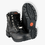 Load image into Gallery viewer, Milwaukee Leather MBL9321WP Women’s Black Waterproof Lace-Up Boots With Side Zipper