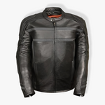 Load image into Gallery viewer, Men’s Reflective Vented Black Leather Scooter Jacket With Gun Pocket