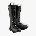 Load image into Gallery viewer, Milwaukee Leather MBL9355 Women’s Black 14-Inch Lace-Up High-Rise Leather Boots With Calf Buckle