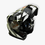 Load image into Gallery viewer, White & Gray Modular Flip-Up Motorcycle Helmet