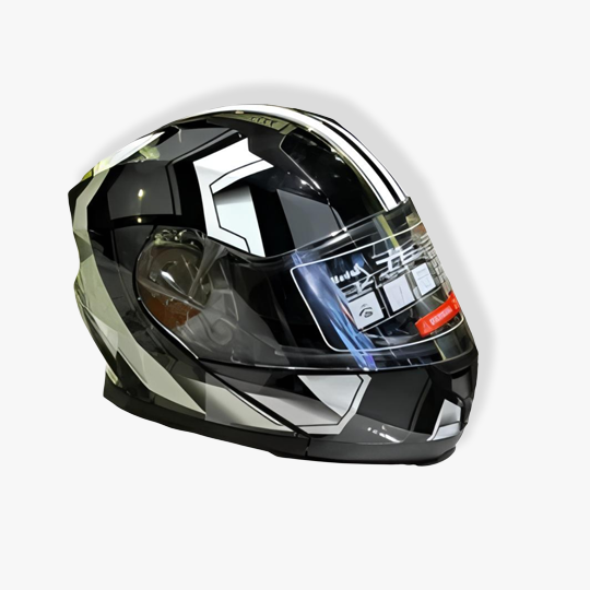 White & Gray Modular Flip-Up Motorcycle Helmet