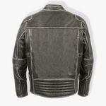 Load image into Gallery viewer, Distressed Grey Leather Jacket