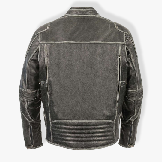 Distressed Grey Leather Jacket – TML Motosports