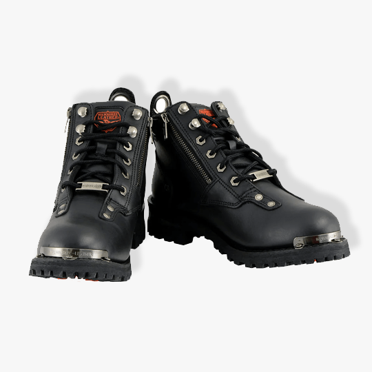 Milwaukee Leather MBL9335 Women’s Black Low Cut Lace-Up Leather Riding Boots With Zippers