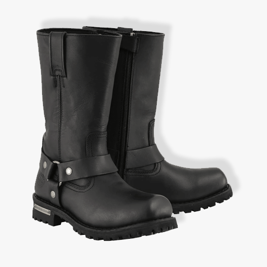 Milwaukee Leather MBM131 Men’s Black 11-Inch Classic Square Toe Harness Boots