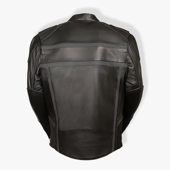 Men’s Reflective Vented Black Leather Scooter Jacket With Gun Pocket