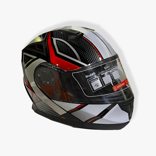 Orange Modular Flip-Up Motorcycle Helmet