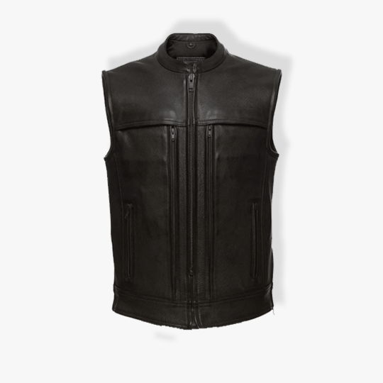 Mens Naked Leather Motorcycle Vest
