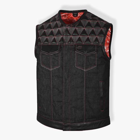 Quilted Denim Vest