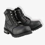 Load image into Gallery viewer, Milwaukee Leather MBM9050 Men’s Black 6-Inch Lace-Up Boots With Zipper Closure
