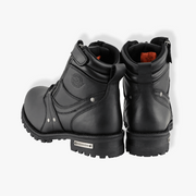 Milwaukee Leather MBM9050 Men’s Black 6-Inch Lace-Up Boots With Zipper Closure