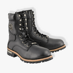 Load image into Gallery viewer, Milwaukee Leather MBM9095 Men’s Classic Black Logger Lace-Up Boots With Side Zipper
