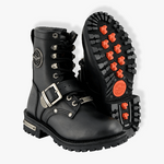 Load image into Gallery viewer, Milwaukee Leather MBL201 Women’s Black Leather Buckled Lace-Up Boots

