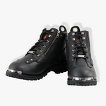 Load image into Gallery viewer, Milwaukee Leather MBM103 Men’s Black Leather Lace-Up Boots With Double Sided Zipper Entry
