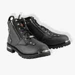 Load image into Gallery viewer, Milwaukee Leather MBM103 Men’s Black Leather Lace-Up Boots With Double Sided Zipper Entry
