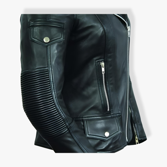 Ladies Naked Cowhide Motorcycle Jacket