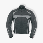 Load image into Gallery viewer, Men Black Grey Motorcycle Jacket 02
