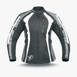 Load image into Gallery viewer, Womens White Grey Motorcycle Jacket
