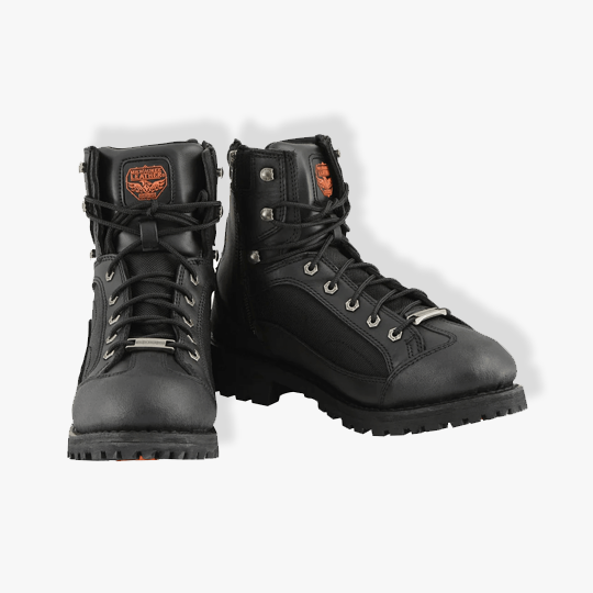 Milwaukee Leather MBM9080 Men’s Black 6-Inch Lace To Toe Boots With Gear Shift Protection