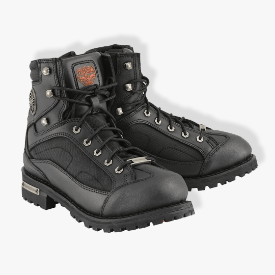 Milwaukee Leather MBM9080 Men’s Black 6-Inch Lace To Toe Boots With Gear Shift Protection