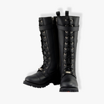 Load image into Gallery viewer, Milwaukee Leather MBL9355 Women’s Black 14-Inch Lace-Up High-Rise Leather Boots With Calf Buckle
