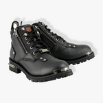 Load image into Gallery viewer, Milwaukee Leather MBL9335 Women’s Black Low Cut Lace-Up Leather Riding Boots With Zippers
