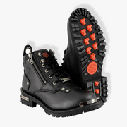 Milwaukee Leather MBL9335 Women’s Black Low Cut Lace-Up Leather Riding Boots With Zippers