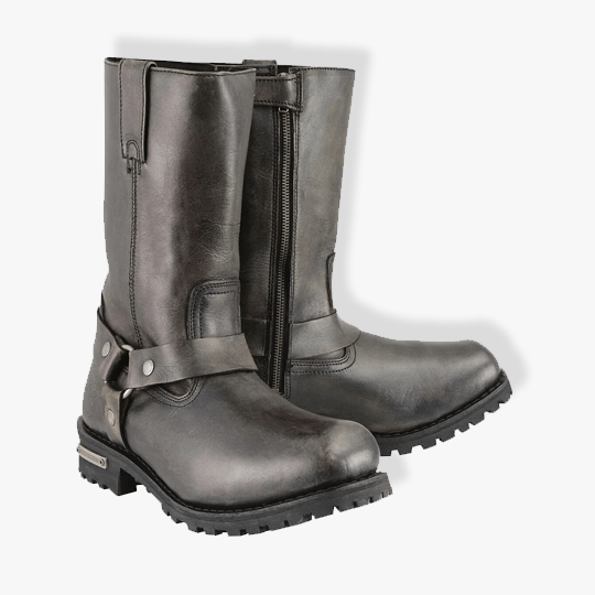 Milwaukee Leather MBM9005 Men’s Distressed Brown Water-Resistant 11-Inch Square Toe Harness Boots